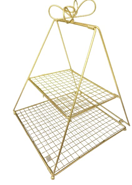 ROYALSTUFFS Two Tier Metal Basket (15 Inch)