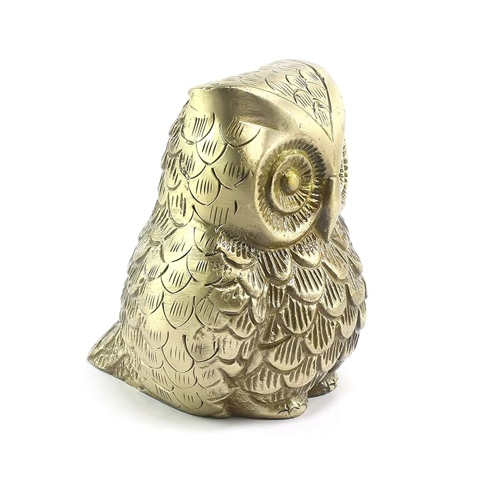 Set of 2 Brass Decorative Owl Showpiece