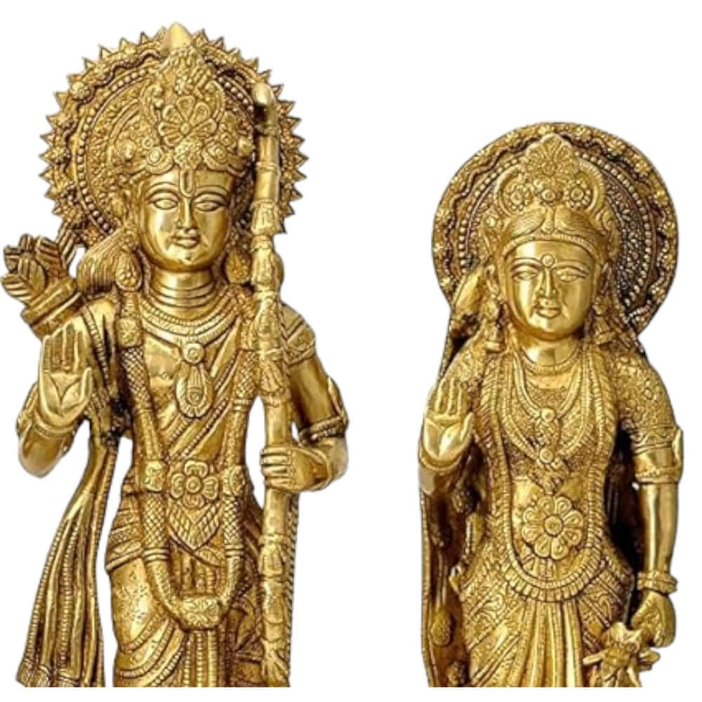 Shri Ram Darbar Brass Statue Set (Rama, Sita, Lakshman, Hanuman),Height:15.5 Inch,Weight:17.7 Kg.