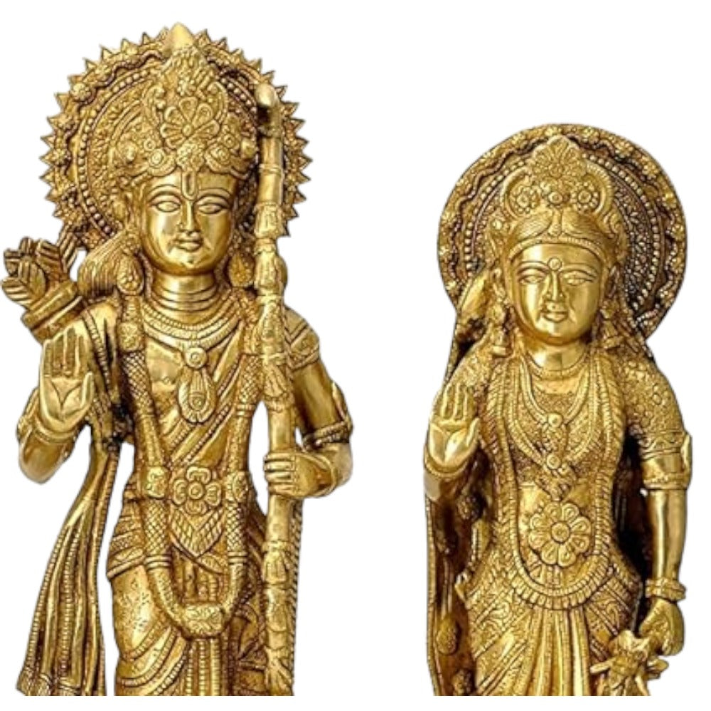 Shri Ram Darbar Brass Statue Set (Rama, Sita, Lakshman, Hanuman),Height:15.5 Inch,Weight:17.7 Kg.