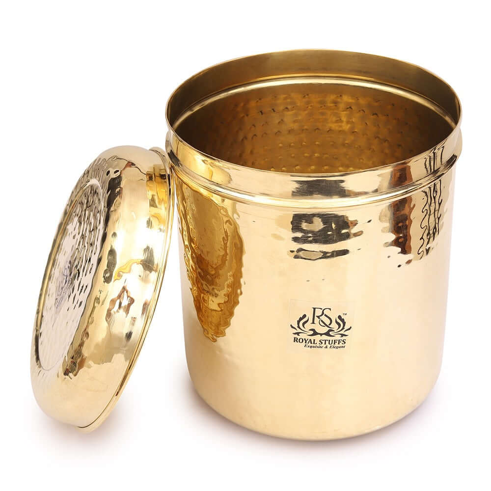 6 All Size Set of Brass Containers | Brass Storage Boxes | Brass Dabba - Royalstuffs.com