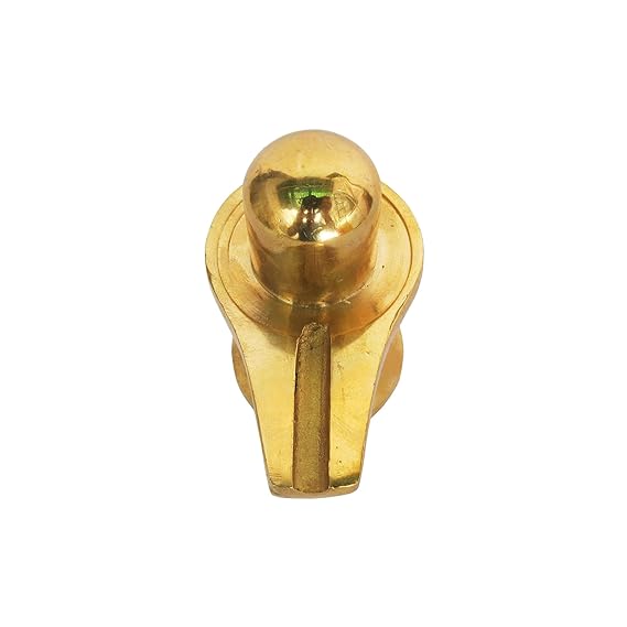 ROYALSTUFFS Handmade Brass Statue Small Shivling Idol Sculpture Murti Ideal for Home, Mandir and Temple Religious Gifts Showpiece Statue - Golden (530 Gram)