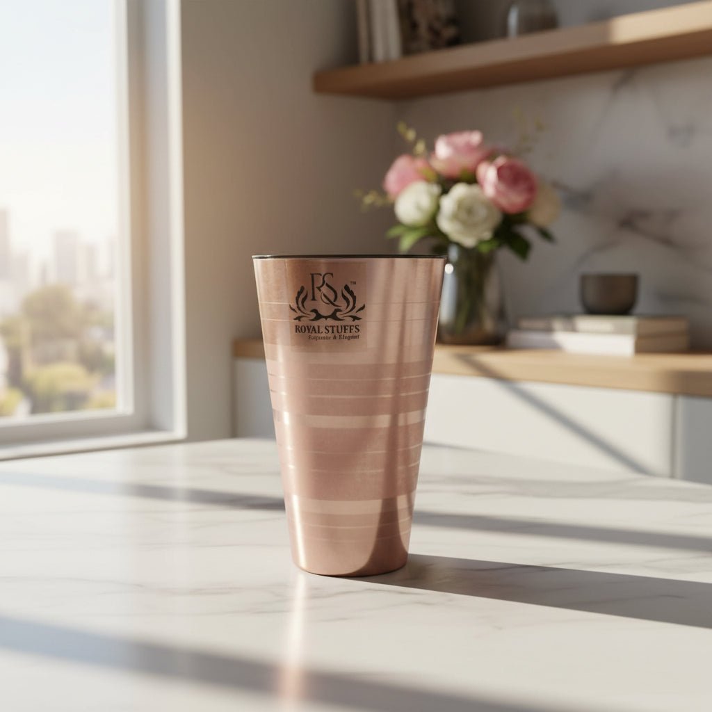 650 ML Copper Water Drinking Glass - Royalstuffs.com
