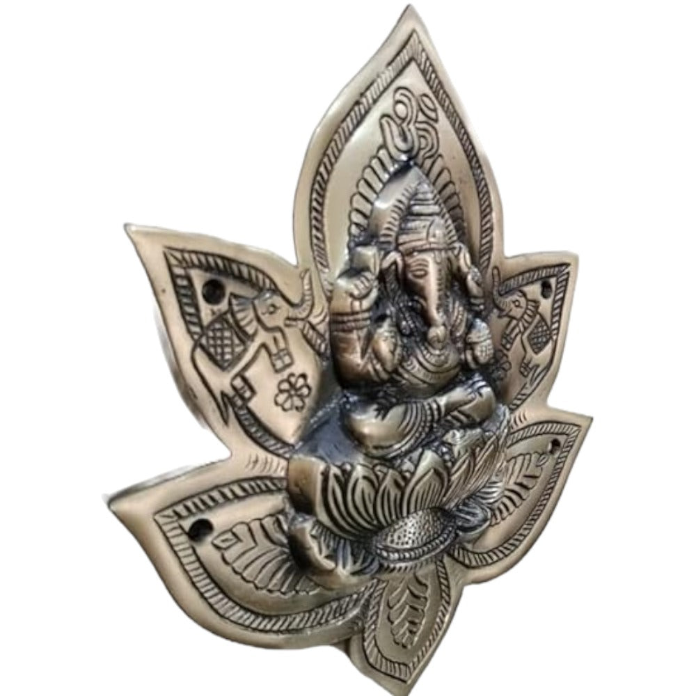 Heavy Brass Lakshmi Ganesh Patta Wall and Door Hanging Showpiece Brass Antique Unique Design,Weight:800 Gram