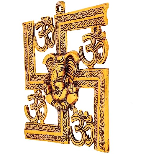 9 Inch Om Swastik Ganesha Wall Hanging swastik Symbol for Home Door 