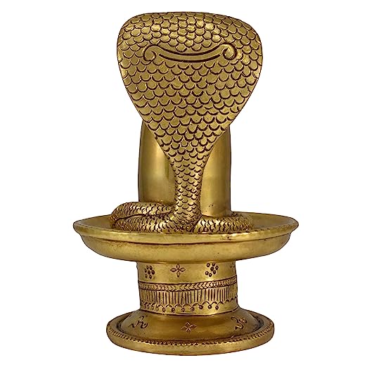 vrindavan Brass Fine Carved Shivalingam with Naag Dev