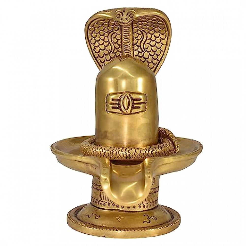 vrindavan Brass Fine Carved Shivalingam with Naag Dev