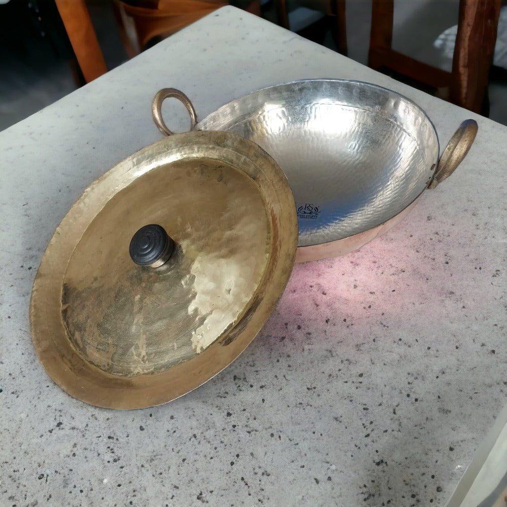 Copper Kadai Multi Purpose Hammered Kadhai for Cooking ,Capacity: 3 Liter,Weight:2.8 kg