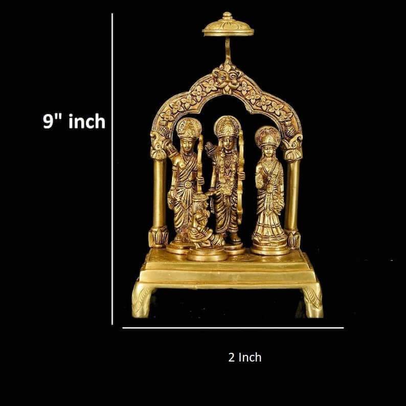 9" Rama Durbar In Brass / Handmade / Made In India, Weight: 1.7 Kg - Royalstuffs.com