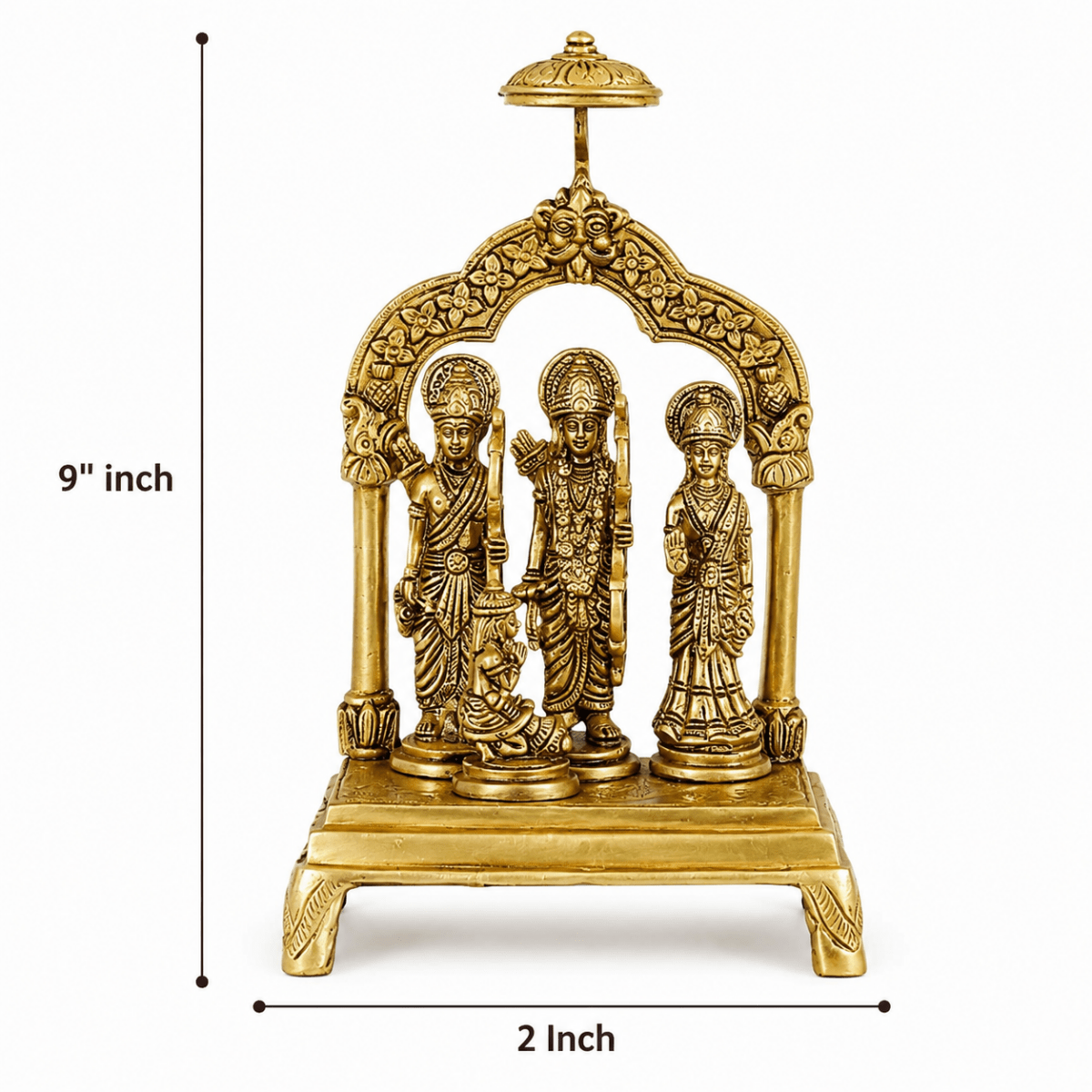 9" Rama Durbar In Brass / Handmade / Made In India, Weight: 1.7 Kg - Royalstuffs.com