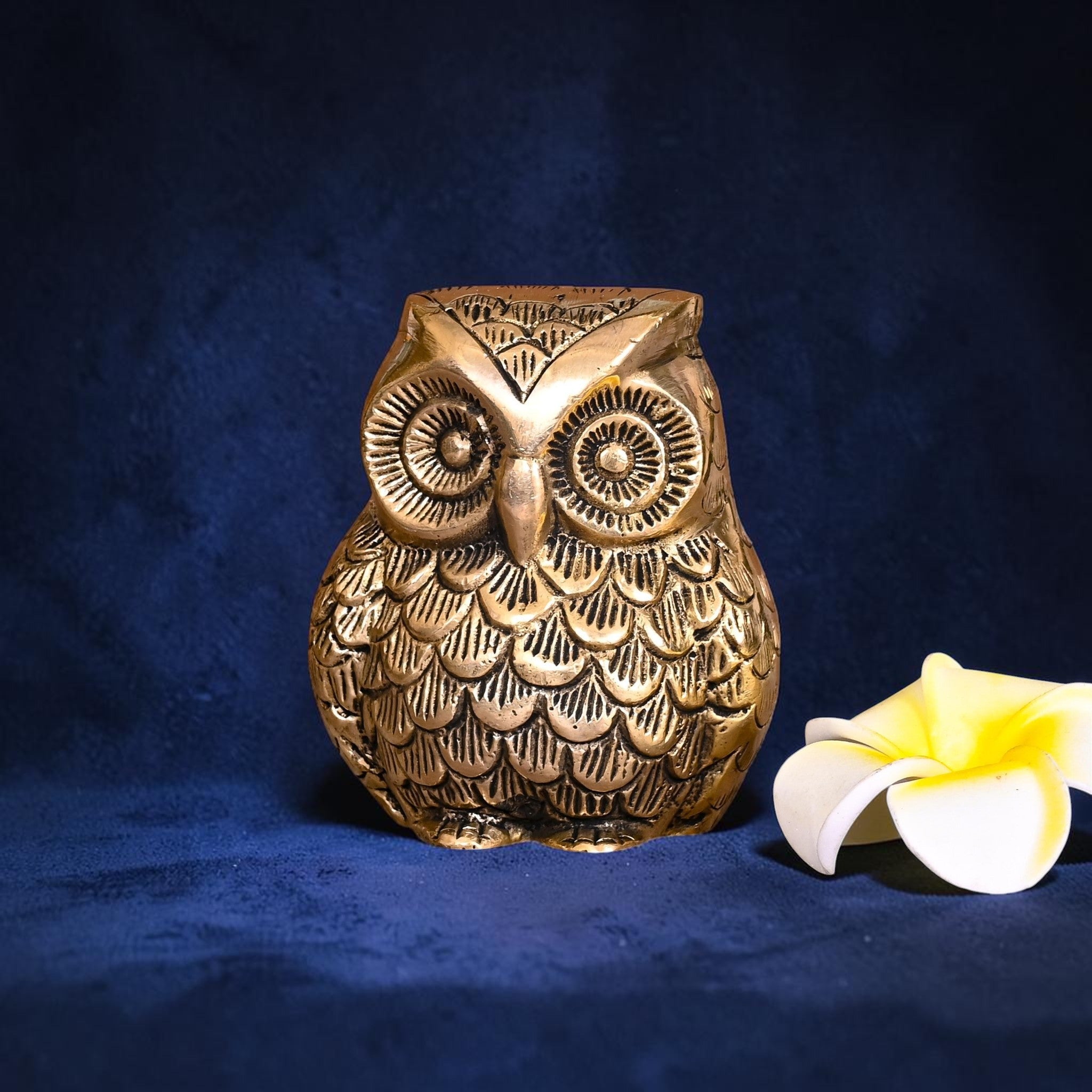Handcrafted Brass Owl Figurine (2.5 Inch) | RoyalStuffs - Royalstuffs.com
