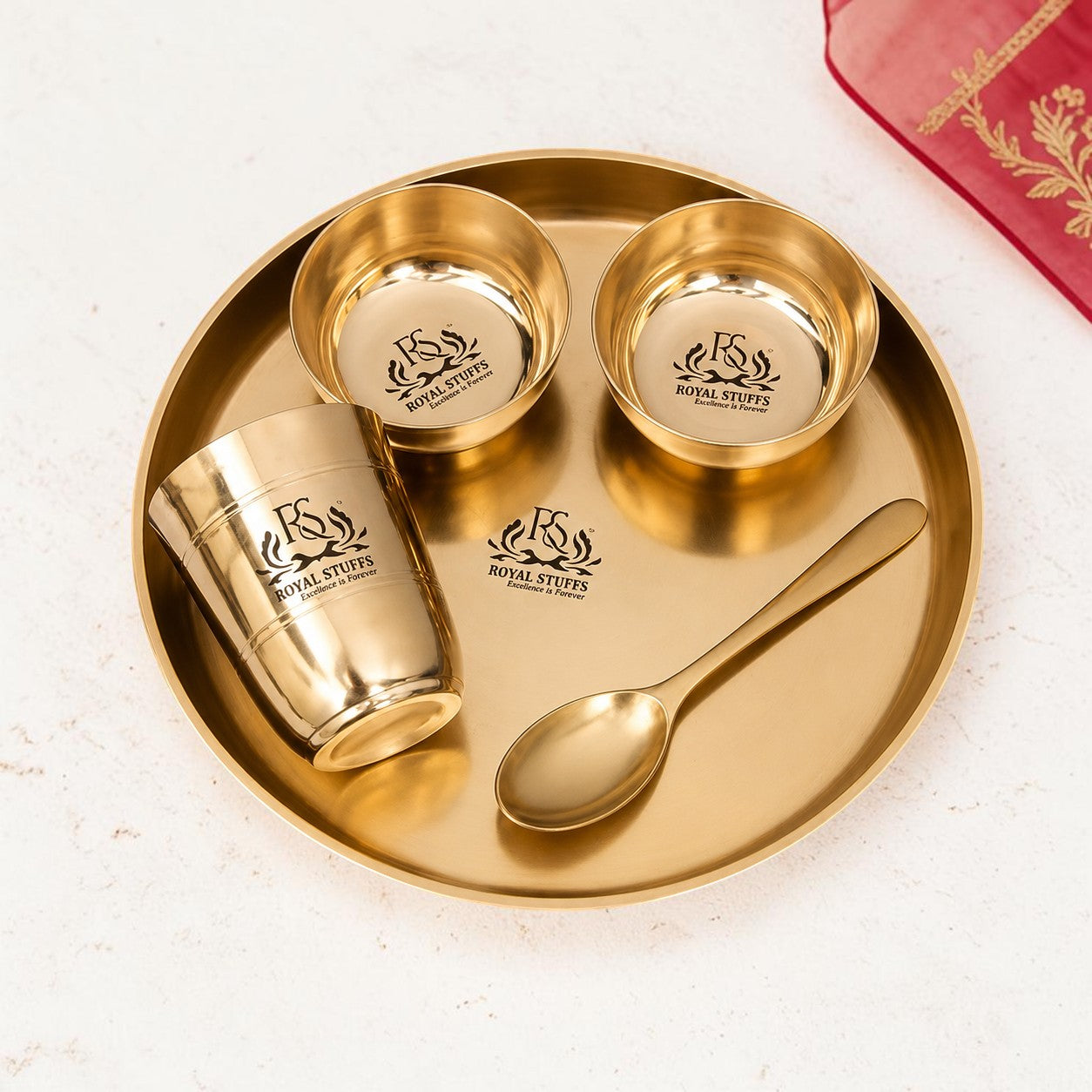 10 Inch Kansa Bronze Bhojan/Dinner/Thali 5 Items