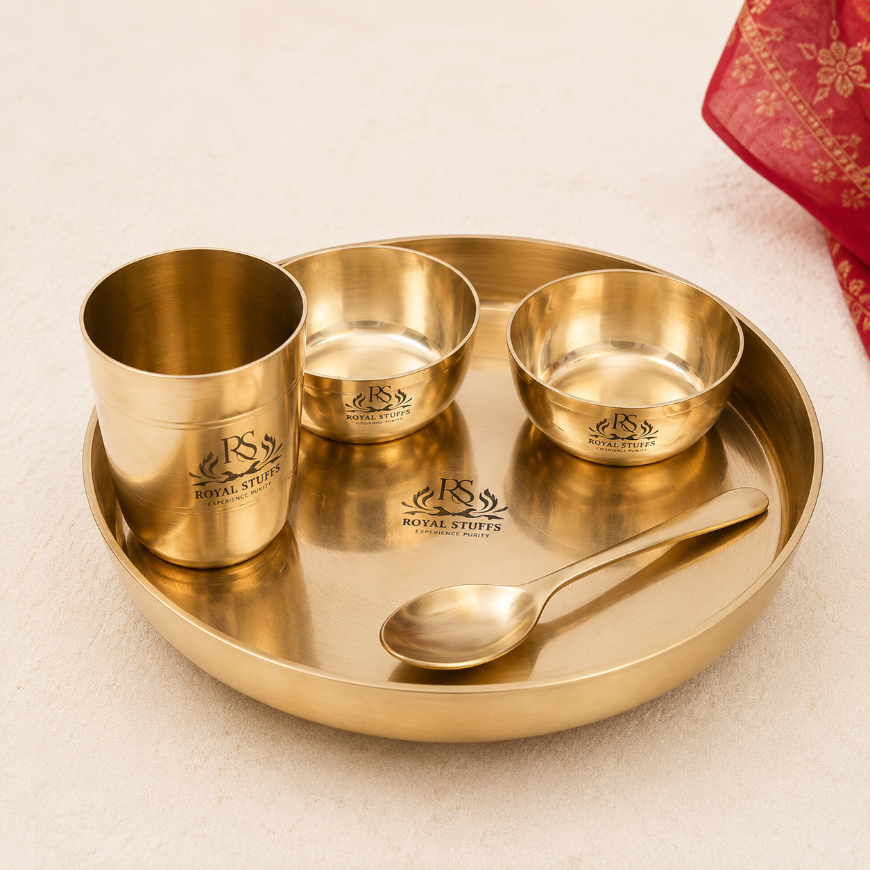 10 Inch Kansa Bronze Bhojan/Dinner/Thali 5 Items