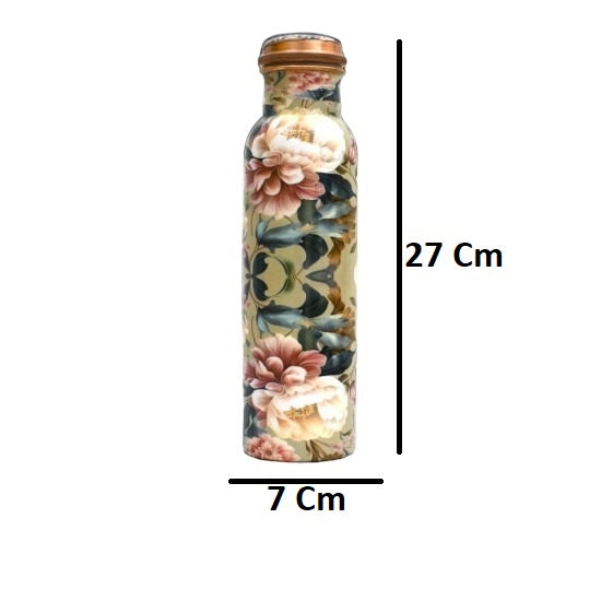 Premium Designer Pure Copper Water Bottle Set of 2, 1000 ml | 100% Leak Proof | Office Bottle | Gym Bottle | Yoga Bottle | Home | Kitchen | Bottle