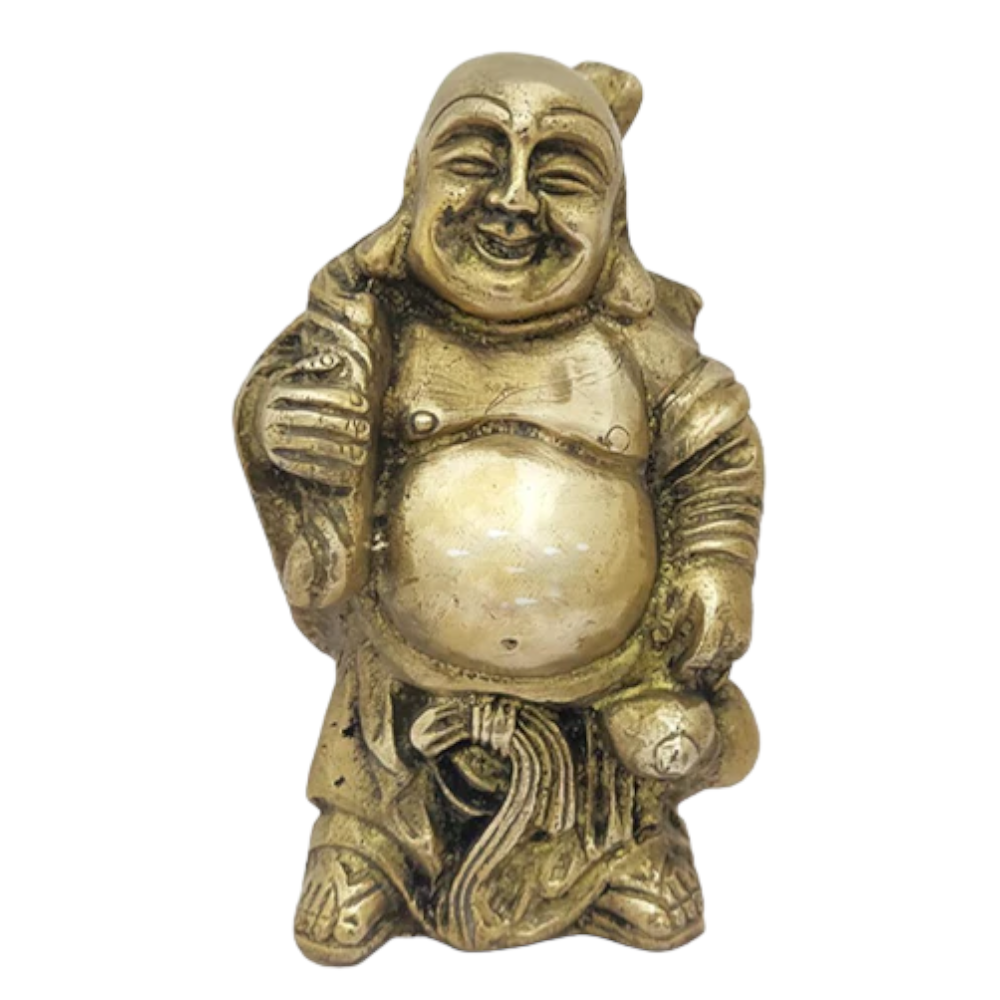 ROYALSTUFFS 1370 Gram Brass Statue and Sculpture Laughing Buddha for Good Luck and Prosperity