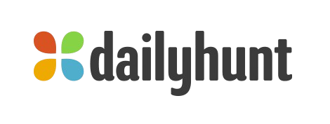 Dailyhunt logo featuring colorful flower design, representing news and content platform.