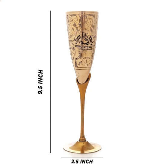 Brass Wine Goblet Chalice Vintage Fantasy Embossed Glasses Cup Wedding & Gothic with Classic Packing Pack 4