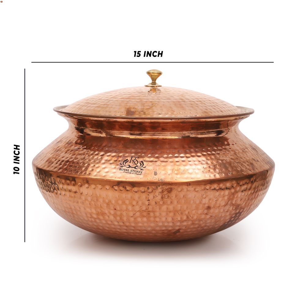 Copper Handi/Degchi with Tin Lining Inside, Volume - 15130 ML