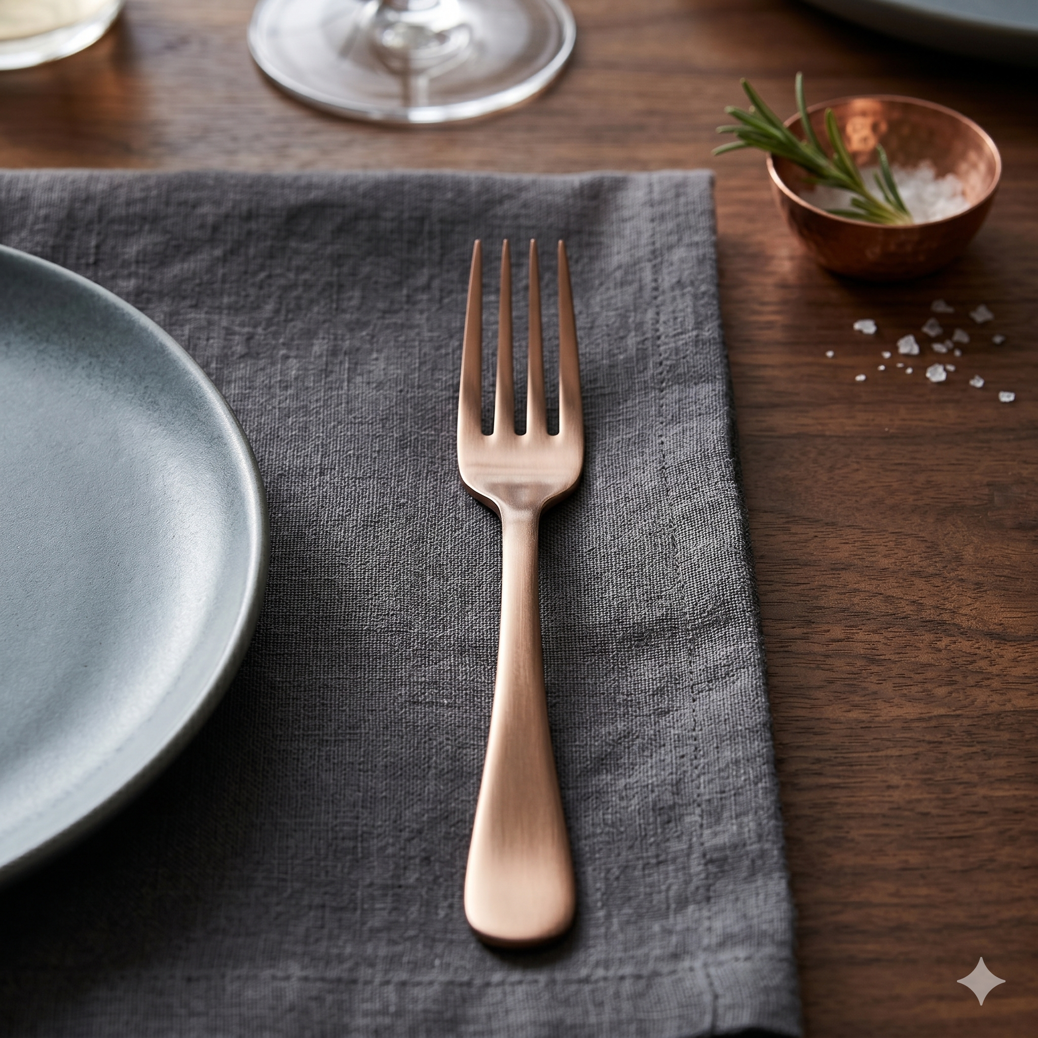 RoyalStuffs Handmade Pure Kansa Fork – 5.8 Inch Traditional Bronze Dining Fork