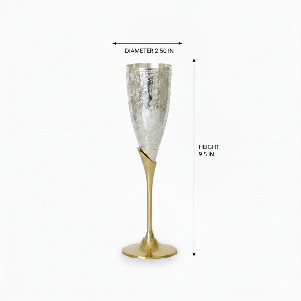 Set of 2 Royal Brass Wine Glasses – Handcrafted Luxury Drinkware