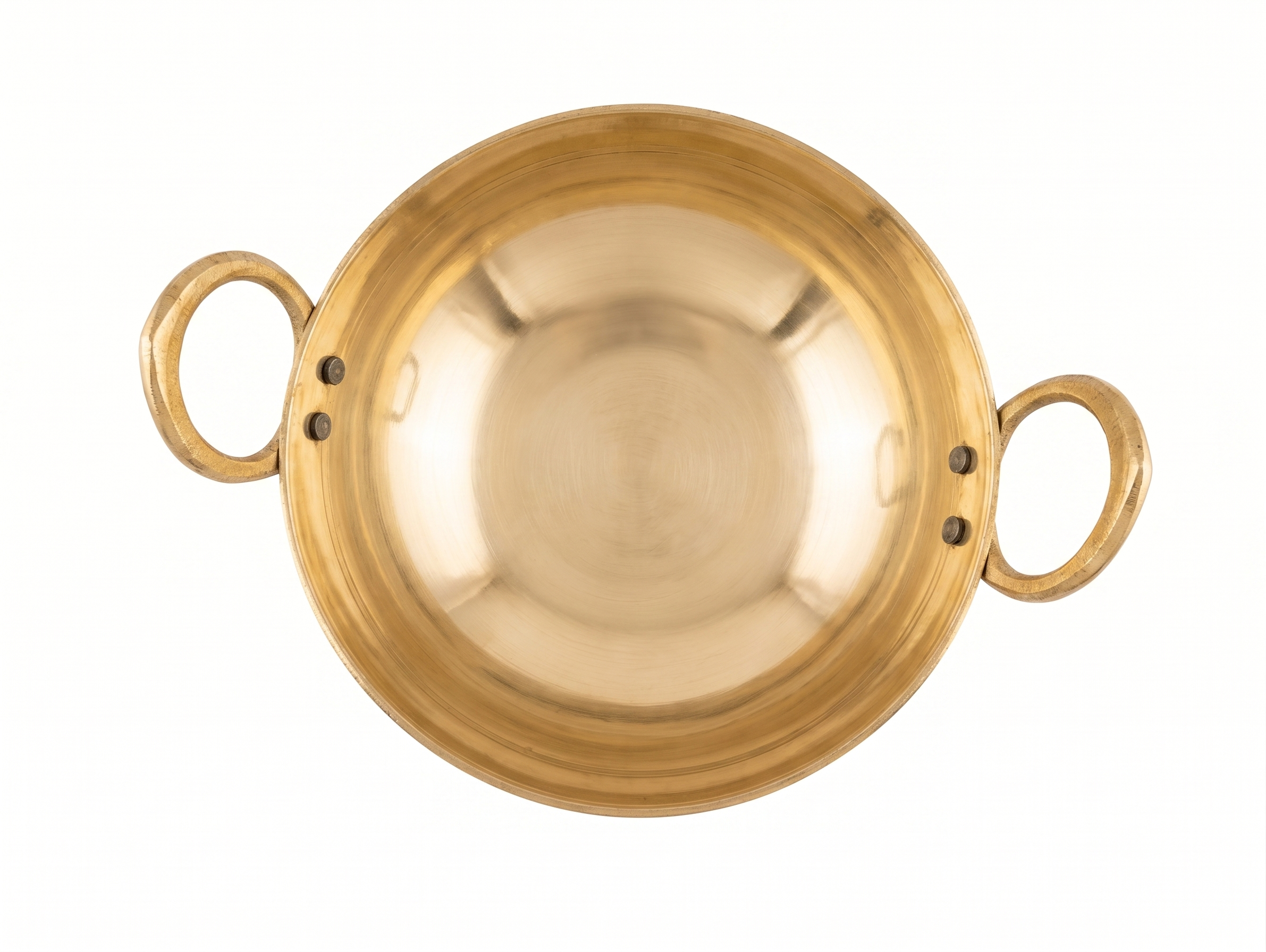RoyalStuffs Pure Kansa Kadai with Broad Handles – Handmade Bronze Kadhai for Traditional Cooking (80:20 Certified Bronze)