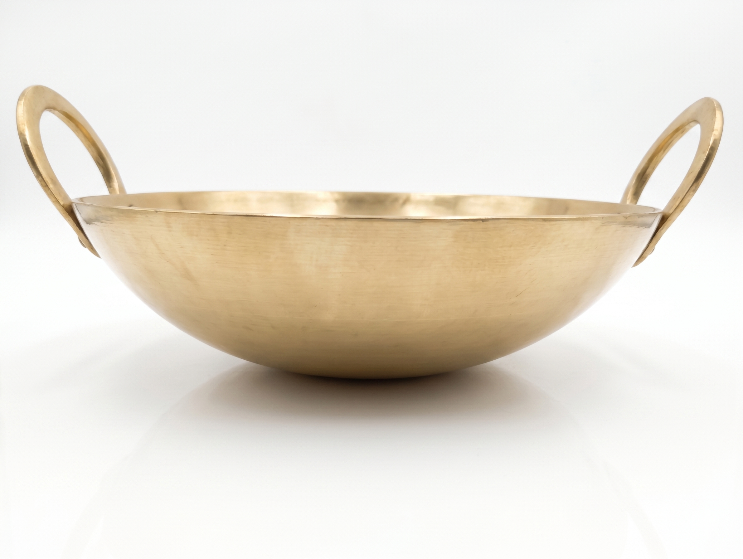 RoyalStuffs Pure Kansa Kadai with Broad Handles – Handmade Bronze Kadhai for Traditional Cooking (80:20 Certified Bronze)