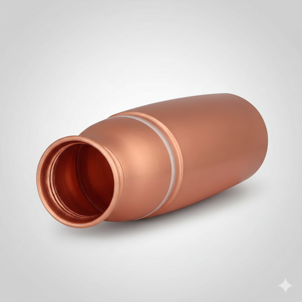 ROYALSTUFFS Premium Quality Copper Bottle with Glass for Water 1000ml
