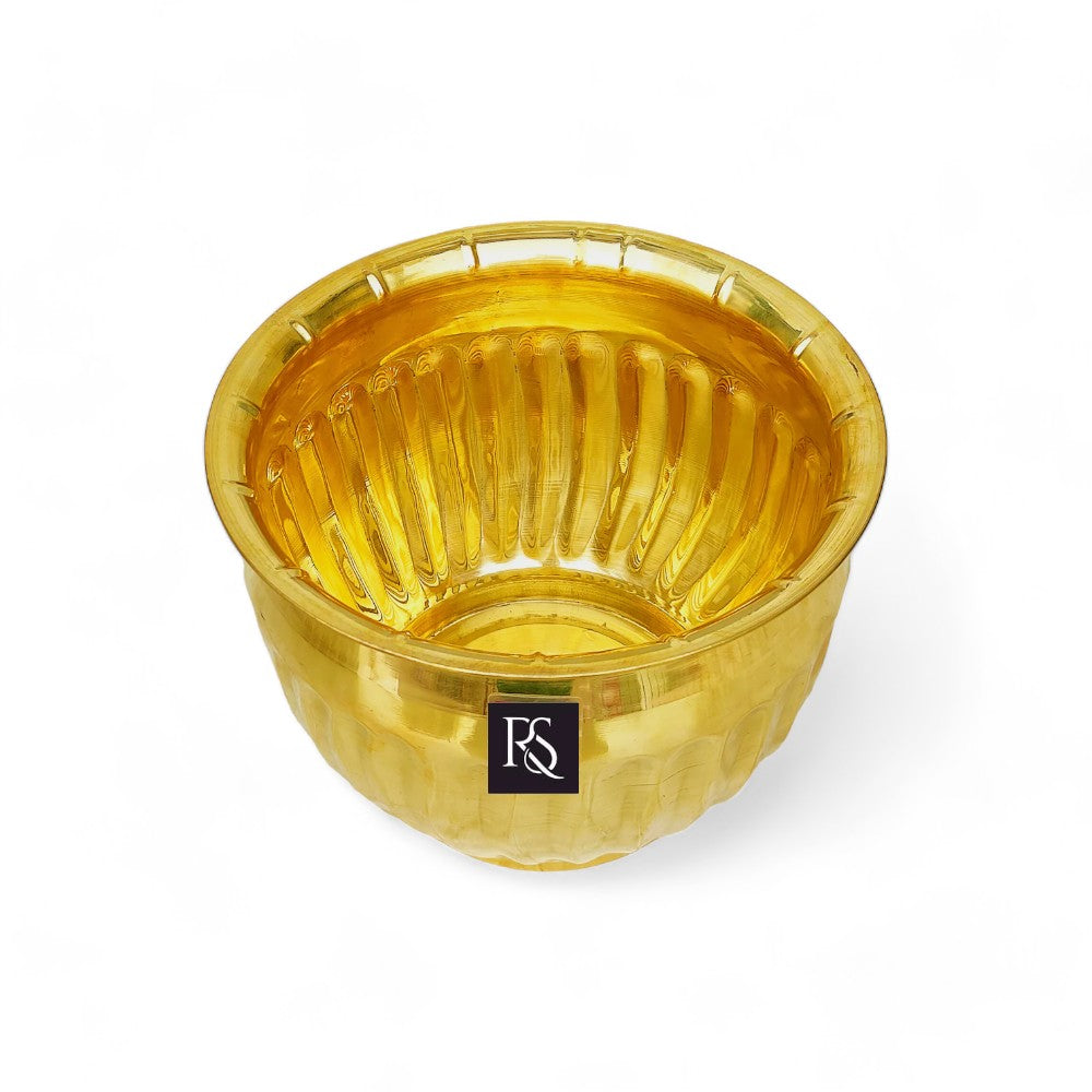 BRASS DECORATIVE ROUND SHAPE  FLOWER POT - 6 INCH