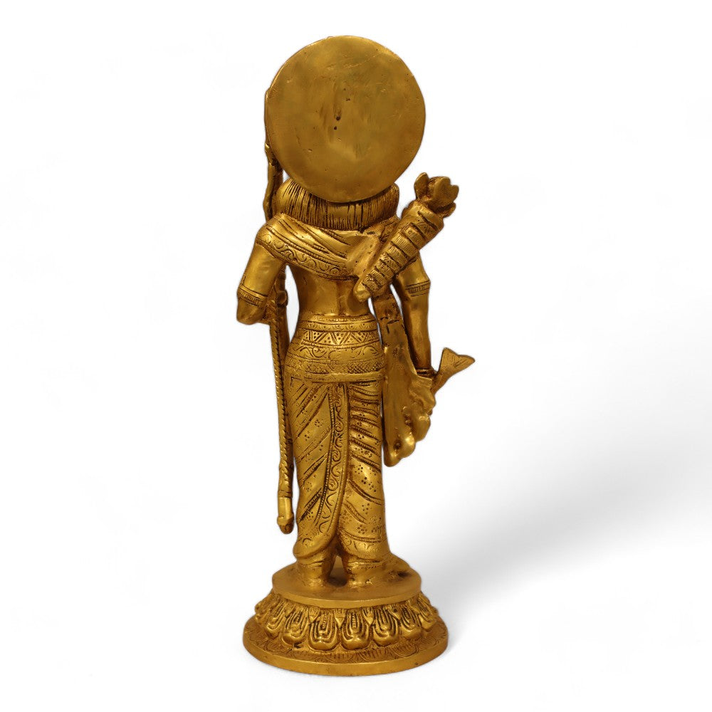 16-Inch Handmade Antique Pure Brass Separate Ram Darbar Idol - 18 Kg.