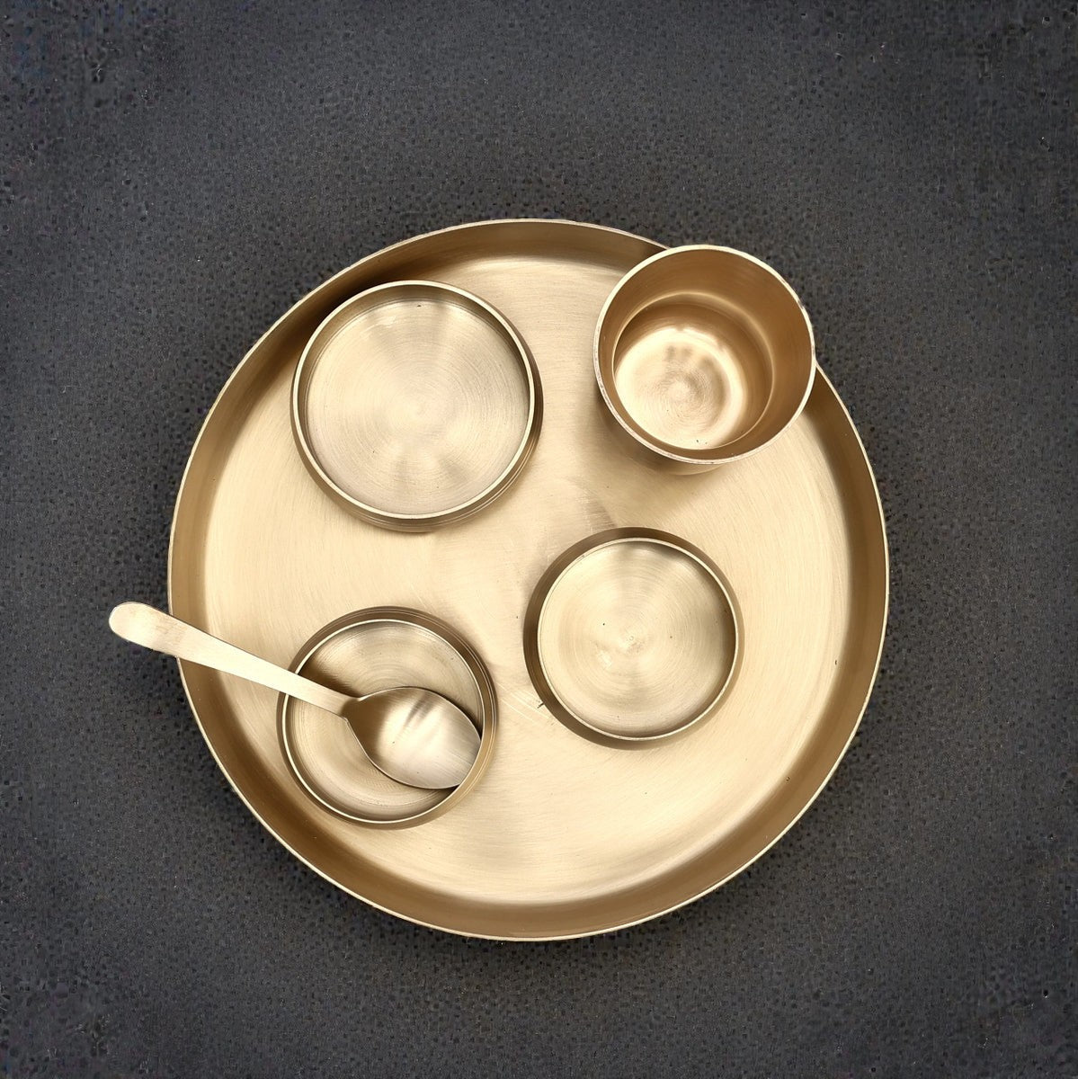 Pure Kansa Thali Set – 6 Piece | Handcrafted Bronze Dinnerware for Healthy & Traditional Indian Dining