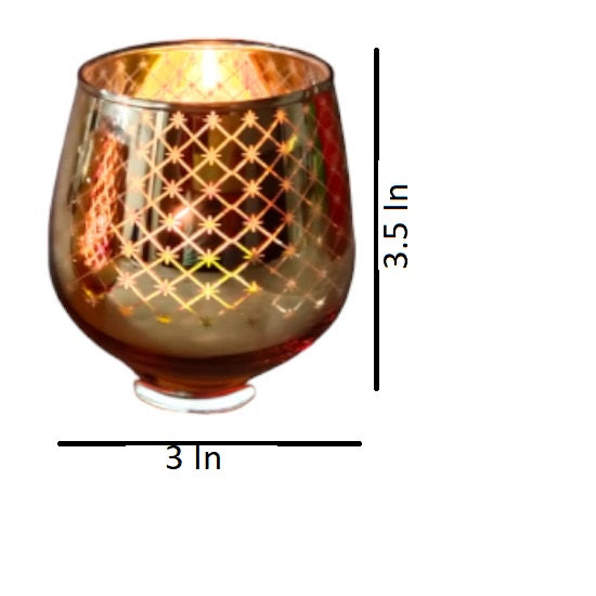 Set of 2 Votives With Tea Lights Golden