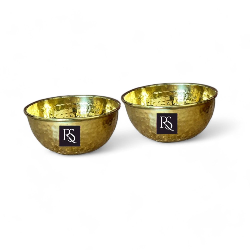 Handcrafted Pure Brass Hammered Round Shaped Bowl -150ml