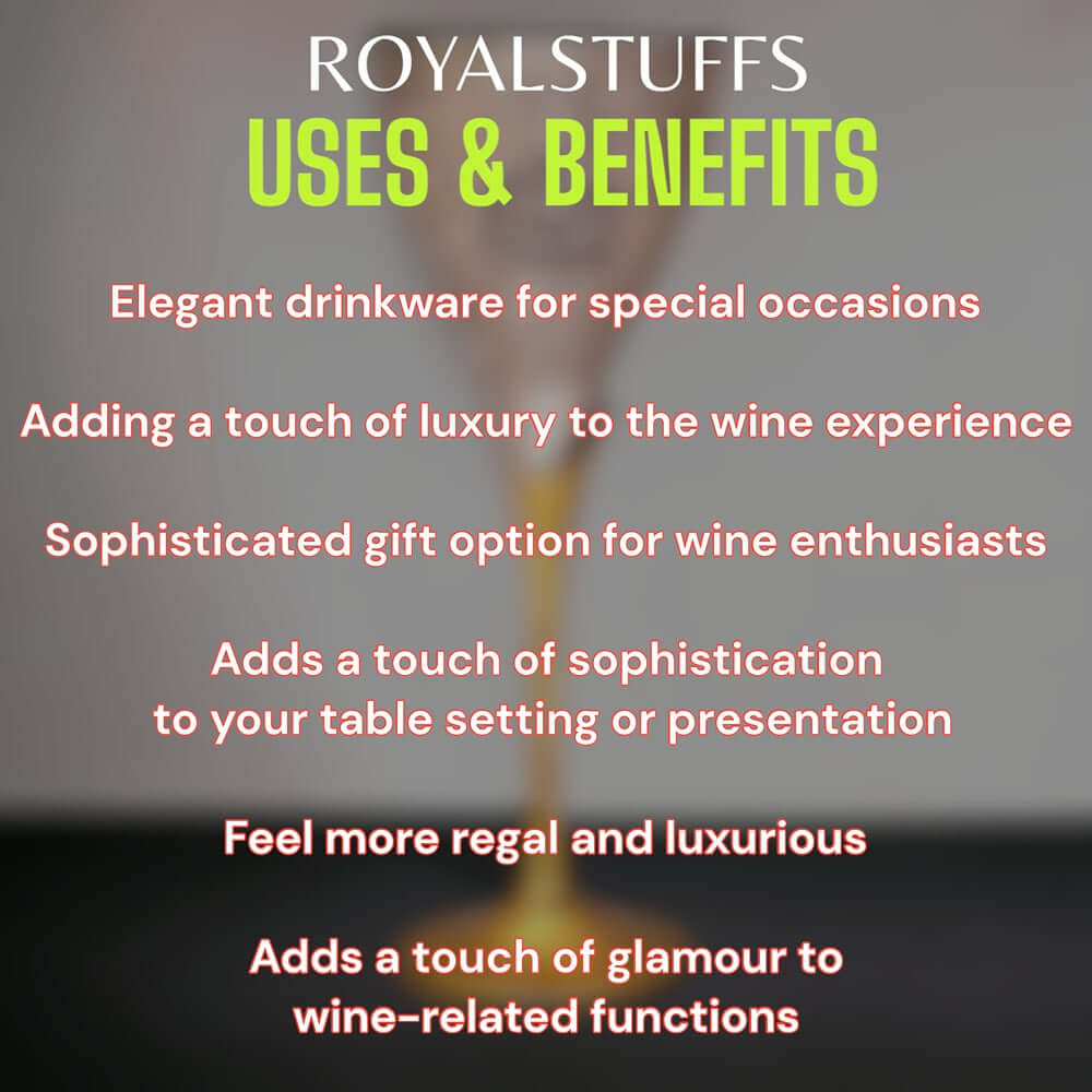 Set of 2 Royal Brass Wine Glass Drink Ware for Home, Clubs (Silver and Golden)