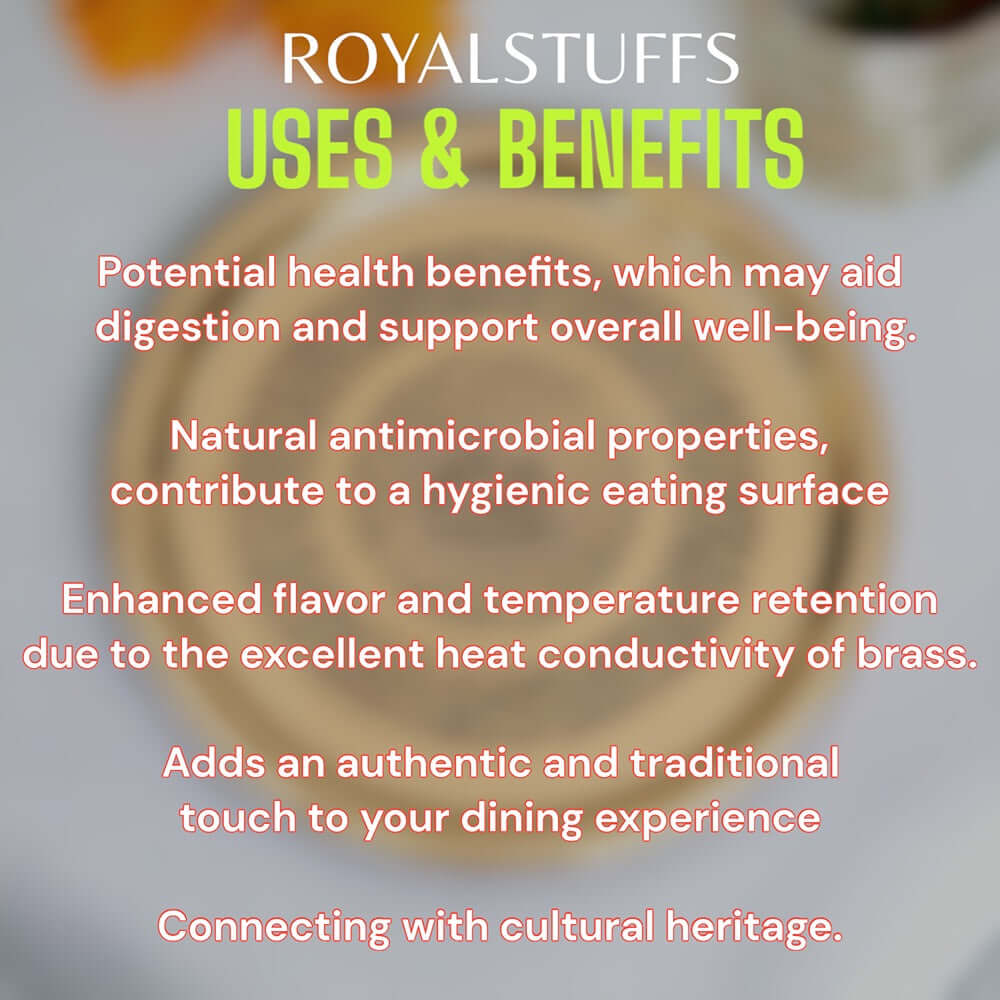 Big Handmade Pure Brass Plate Dish Embossed Design Round Shape Plate