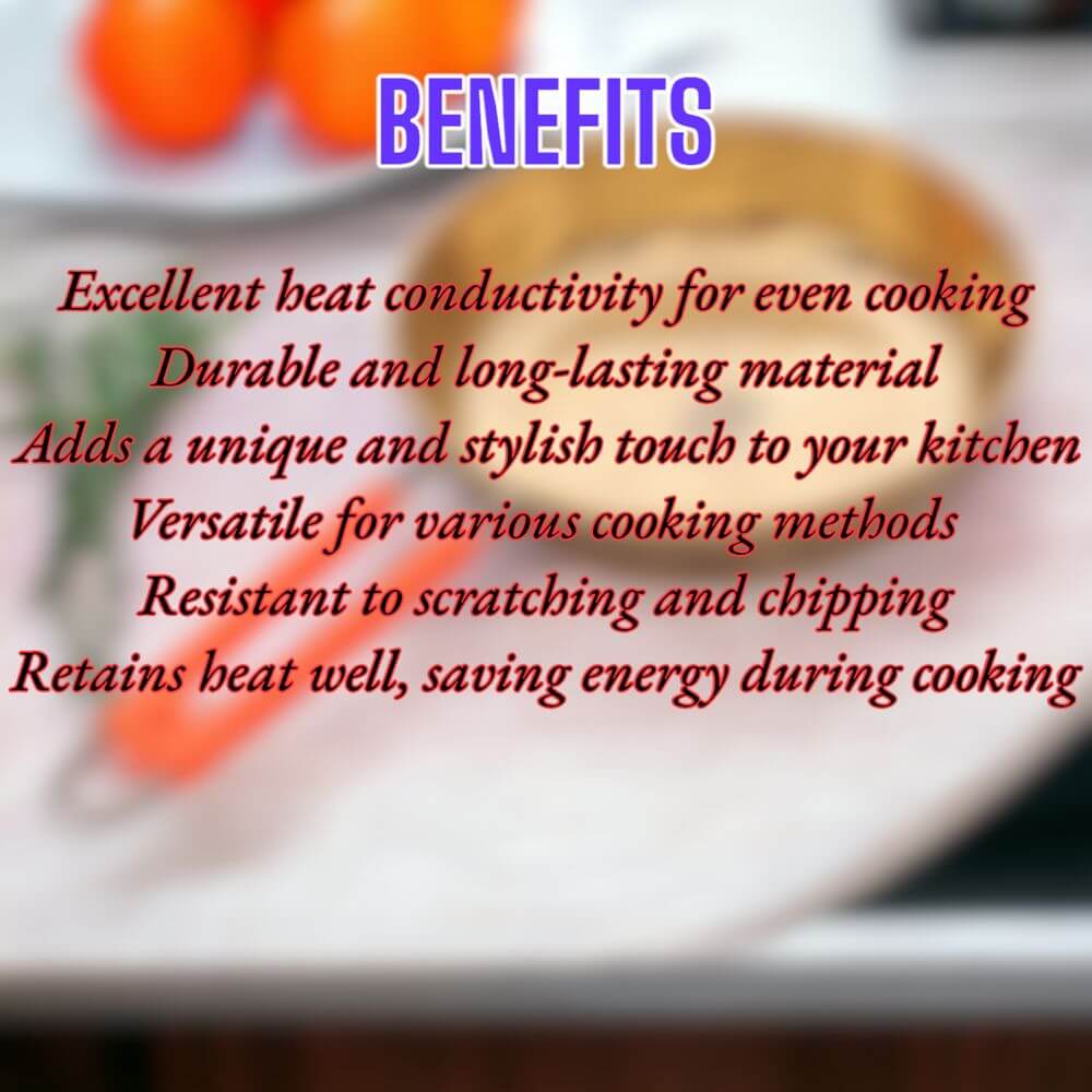 1000 ML Pure Brass Frying pan for Cooking & Serving Brassware Dinnerware