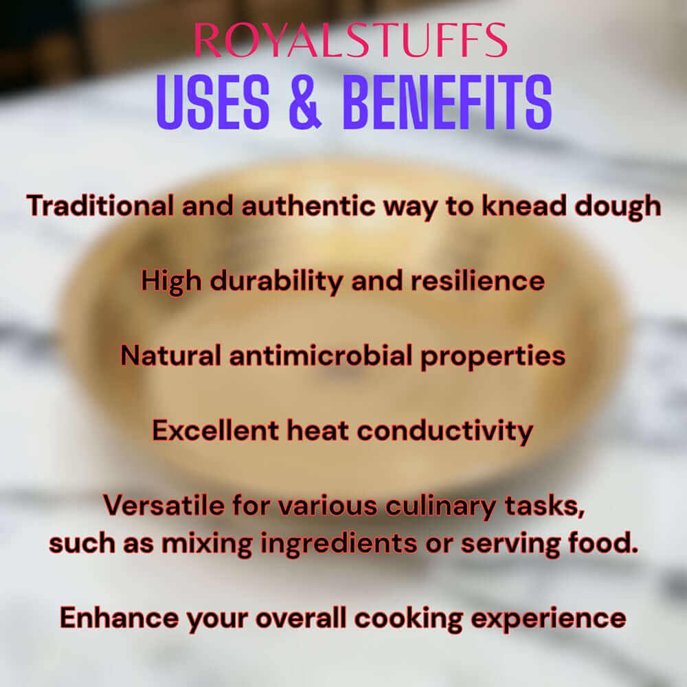 16.8 Inch Handmade Brass Pital Parat Platter Bronze