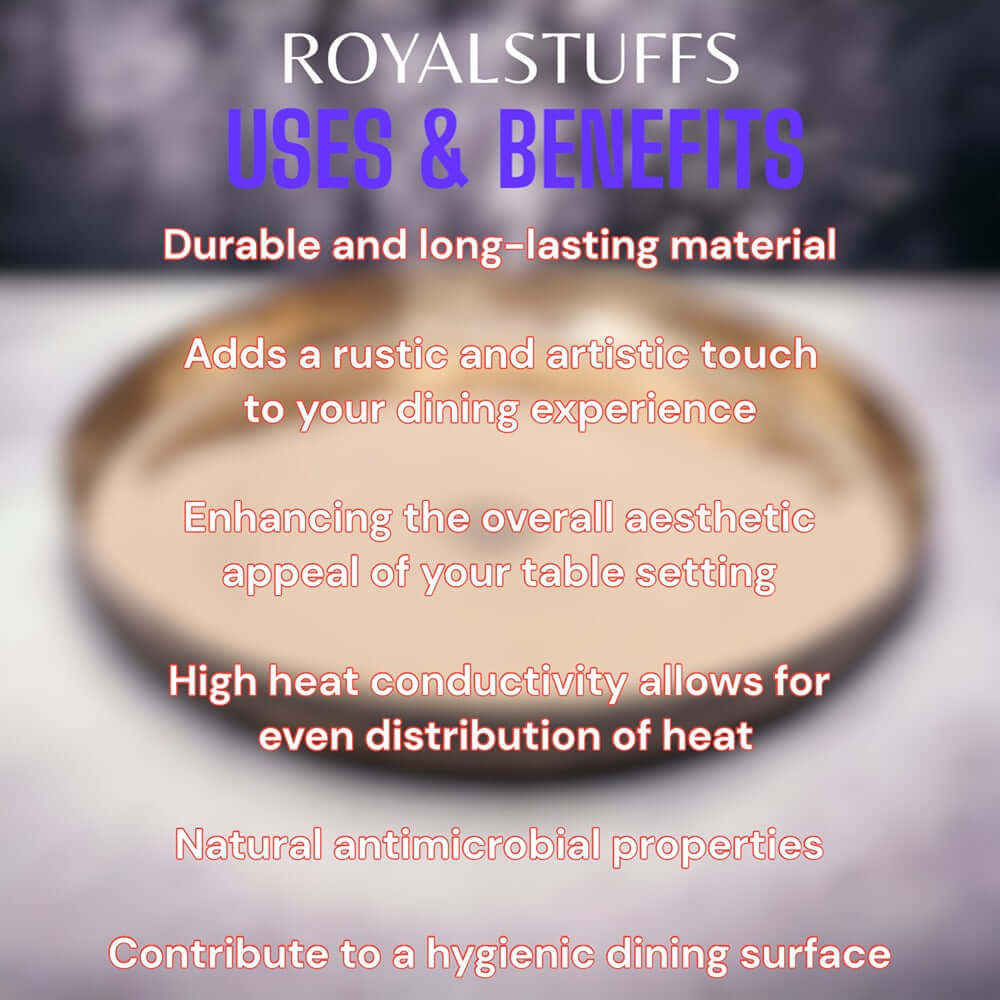 14 inch Pure Kansa Bronze Handmade Dinner/Lunch Plate/Thali