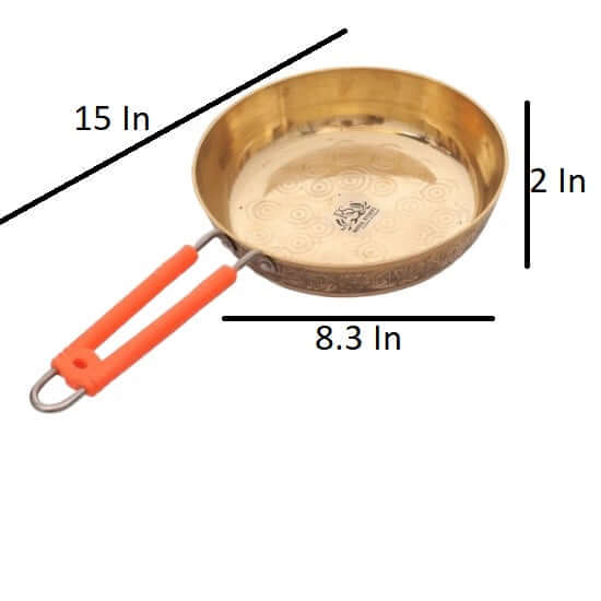 1000 ML Pure Brass Frying pan for Cooking & Serving Brassware Dinnerware