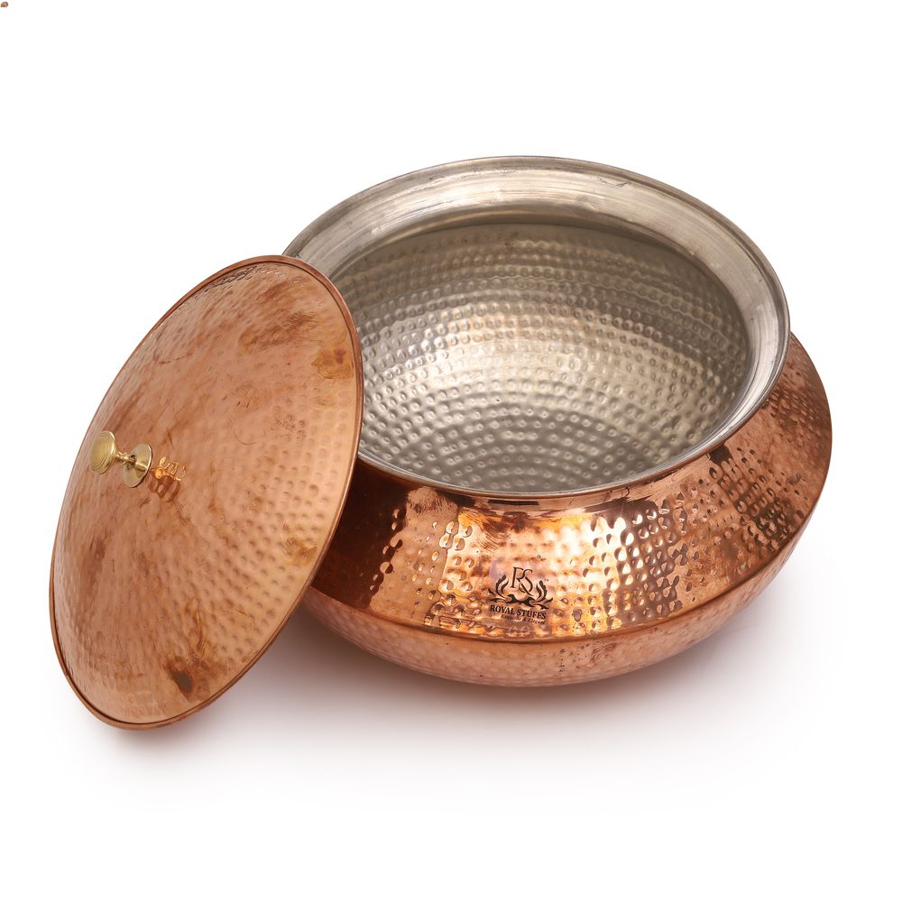 Copper Handi/Degchi with Tin Lining Inside, Volume - 15130 ML