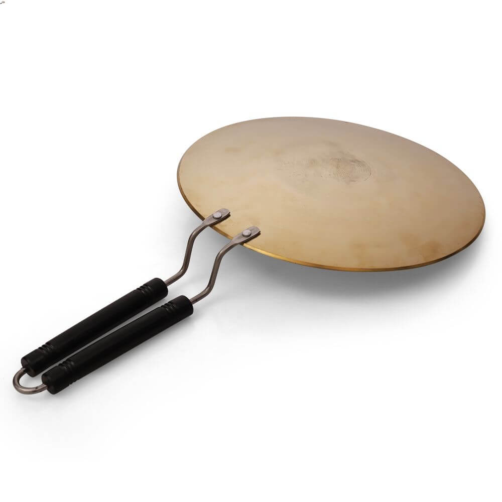 Heavy Weighted Brass Tawa/Tawa for Roti/Chapati/Naan with Double Handle