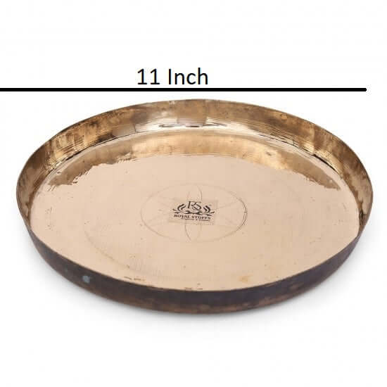 11 Inch Pure Kansa Bronze Handmade 11 inch Dinner/Lunch Plate/Thali