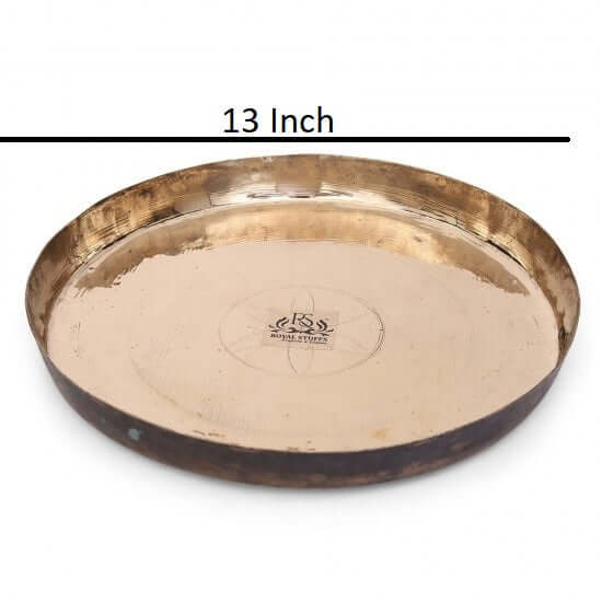13 inch Pure Kansa Bronze Handmade Dinner/Lunch Plate/Thali