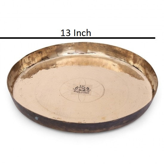 13 inch Pure Kansa Bronze Handmade Dinner/Lunch Plate/Thali 