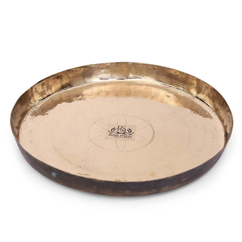 12 inch Pure Kansa Bronze Handmade Dinner/Lunch Plate/Thali