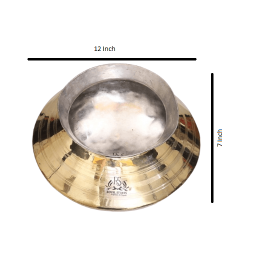 4.5 L Handmade Pure Brass Patila for Cooking, Brass Dekchi Pot Cookware