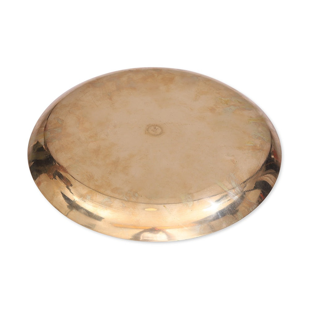 10.5 Inch Pure Bronze Kansa Plate for Dining, Serving & Gifting