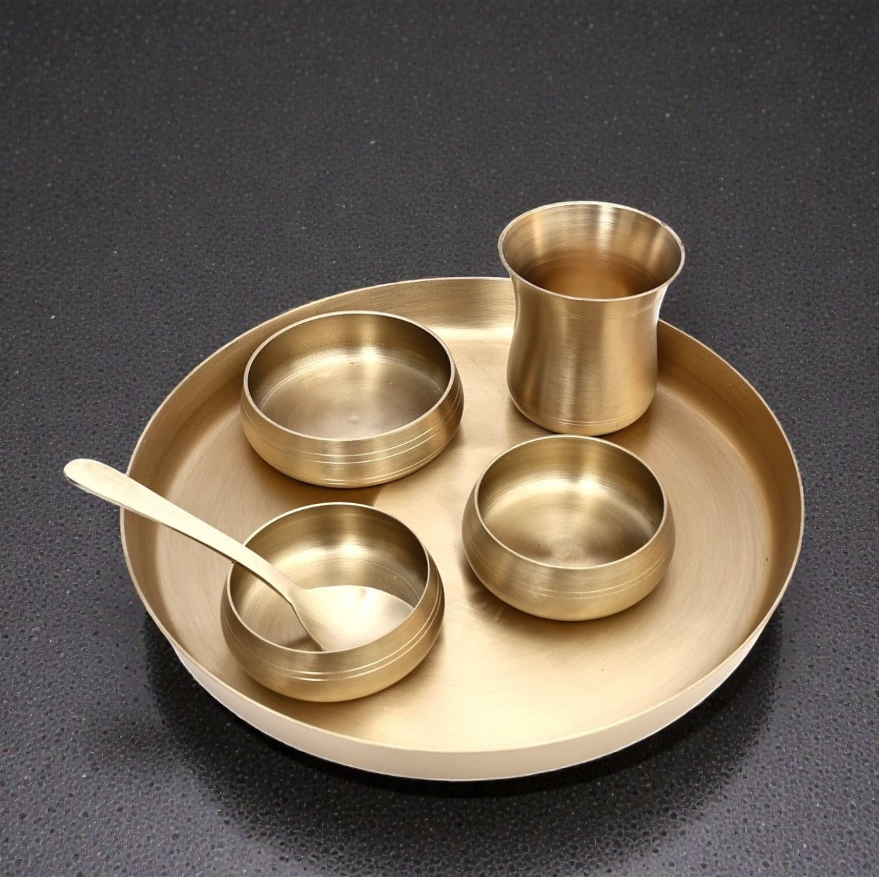Pure Kansa Thali Set – 6 Piece | Handcrafted Bronze Dinnerware for Healthy & Traditional Indian Dining