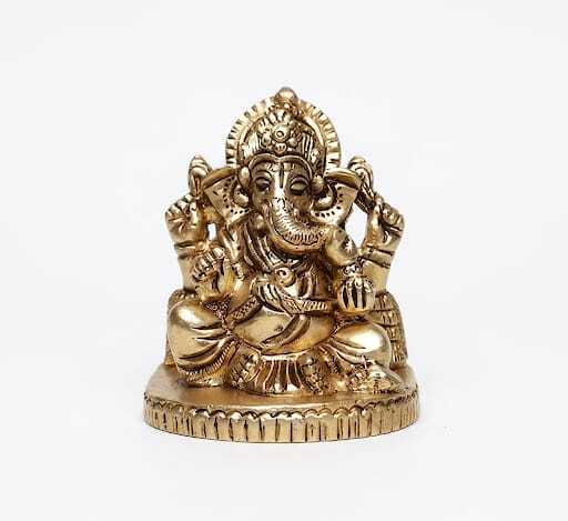 Handcrafted Brass Ganesha Idol 2.5 Inch | Pure Brass Lord Ganesh Statue for Home, Office, Temple & Gifting