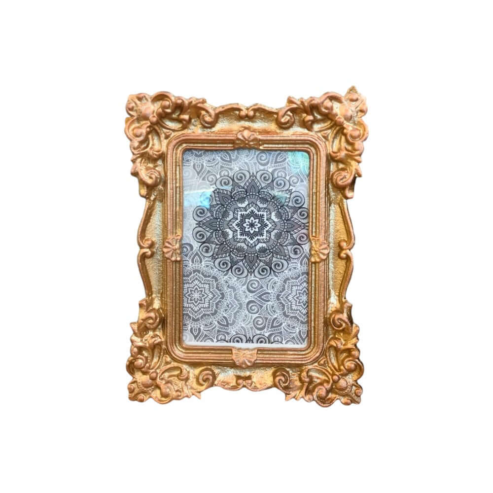 ROYALSTUFFS  Antique Metal Photo Frame – 6×8 inch, Gold