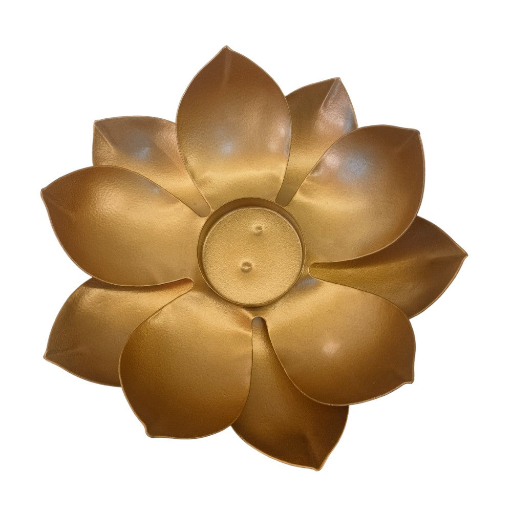 ROYASTUFFS Metal Lotus Tealight Holder (8 Inch)